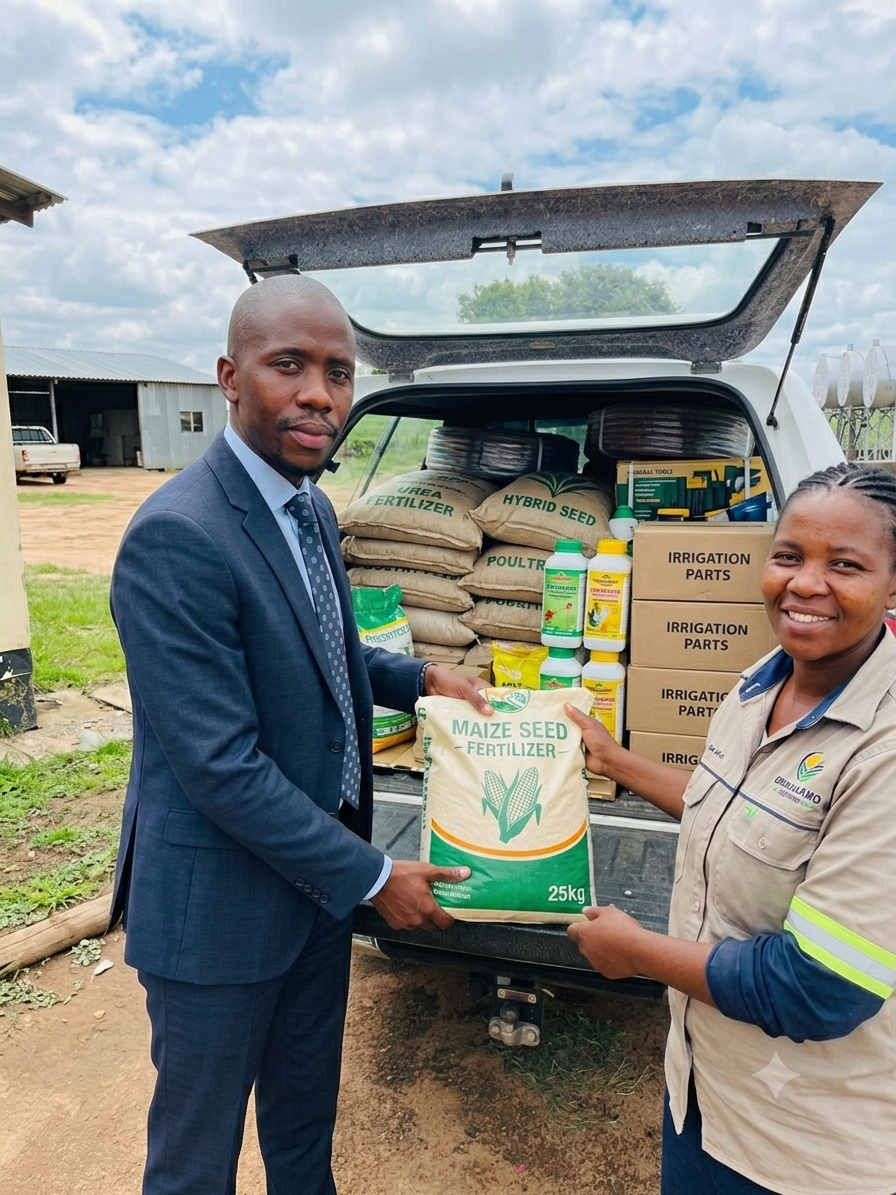 Agricultural inputs delivered to a client